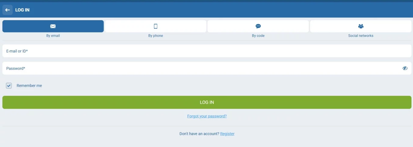 1xbet login